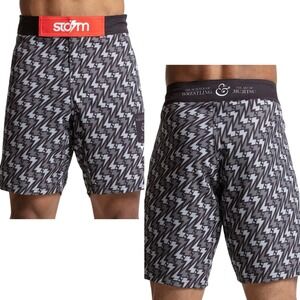 Storm Athletic Shorts Mens Lightning Bolt Print MMA Jiu Jitsu Wrestling
